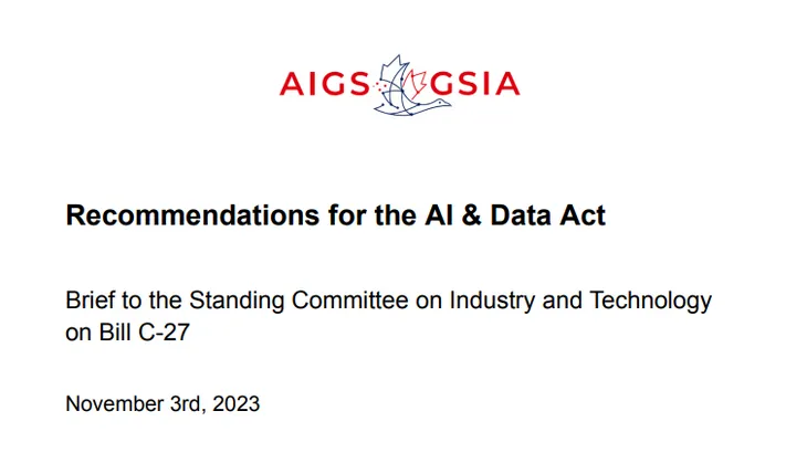 AIGS Canada Bill C-27 Brief